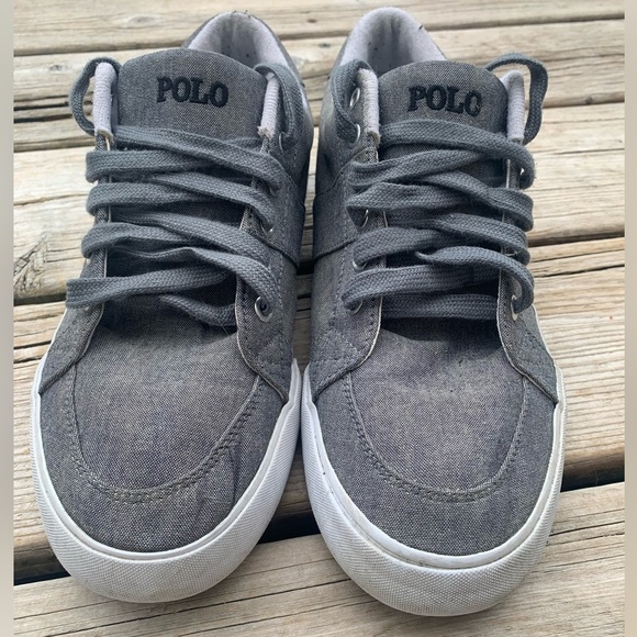 Polo Ralph Lauren Gray Chambray Sneakers - Size 11D Men’s - Picture 5 of 11